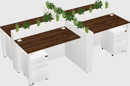 Rectangular shared desk