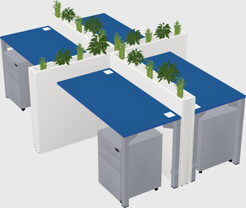 Rectangular shared desk
