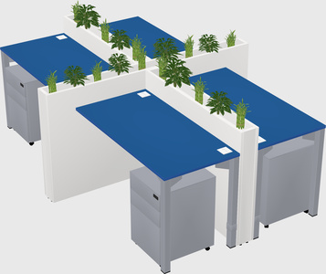 Rectangular shared desk