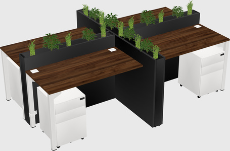 Rectangular shared desk