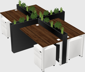 Rectangular shared desk