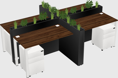 Rectangular shared desk
