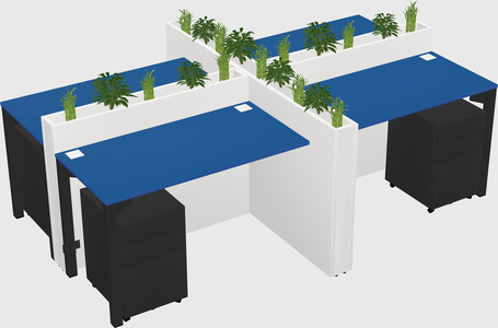 Rectangular shared desk