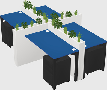 Rectangular shared desk