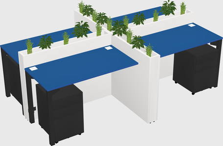 Rectangular shared desk