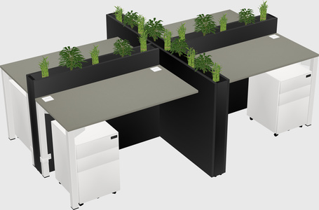 Rectangular shared desk