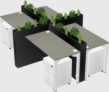 Rectangular shared desk