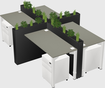 Rectangular shared desk