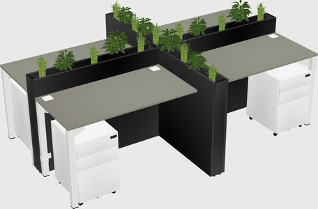 Rectangular shared desk