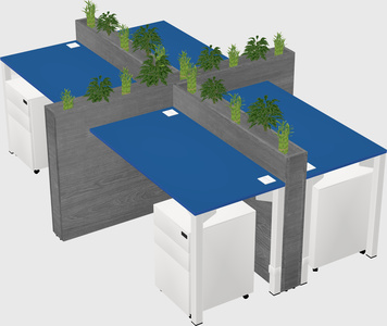 Rectangular shared desk