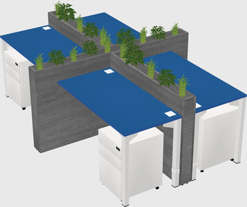 Rectangular shared desk