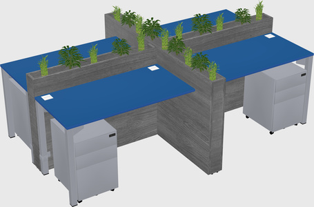 Rectangular shared desk