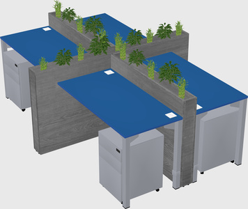 Rectangular shared desk