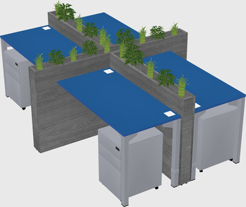 Rectangular shared desk