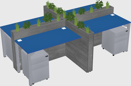 Rectangular shared desk