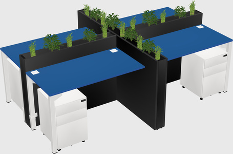 Rectangular shared desk