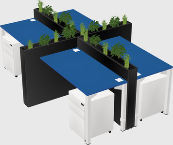 Rectangular shared desk