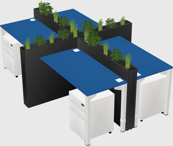 Rectangular shared desk