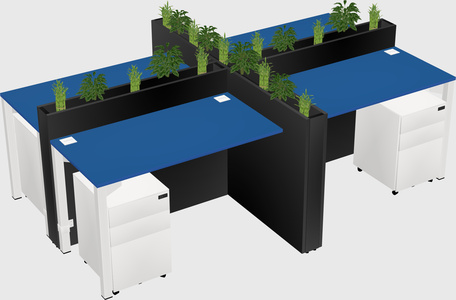 Rectangular shared desk
