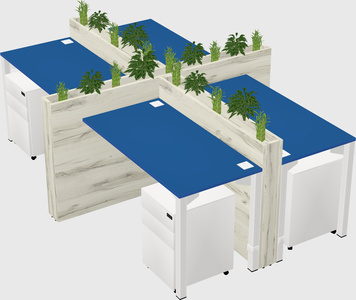Rectangular shared desk