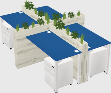 Rectangular shared desk