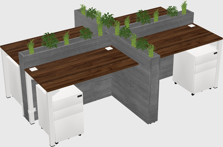 Rectangular shared desk