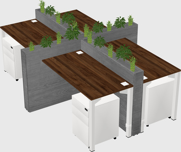 Rectangular shared desk