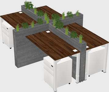Rectangular shared desk