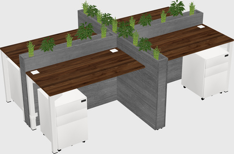 Rectangular shared desk