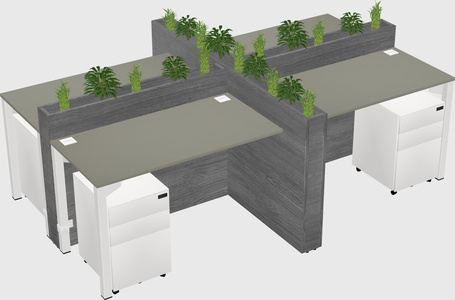 Rectangular shared desk