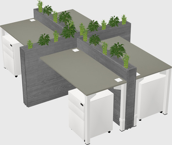 Rectangular shared desk