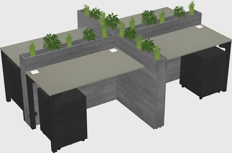 Rectangular shared desk