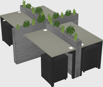 Rectangular shared desk