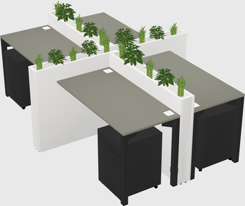 Rectangular shared desk