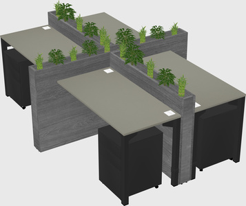 Rectangular shared desk