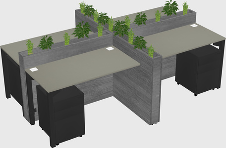 Rectangular shared desk