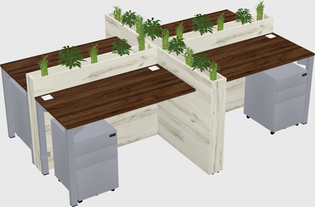 Rectangular shared desk