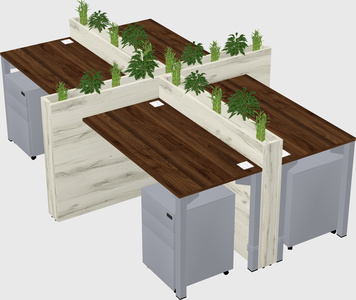 Rectangular shared desk
