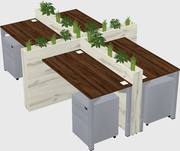 Rectangular shared desk