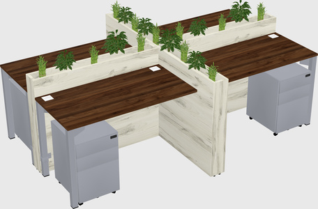 Rectangular shared desk
