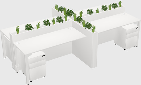 Rectangular shared desk