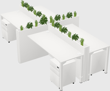 Rectangular shared desk