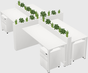 Rectangular shared desk