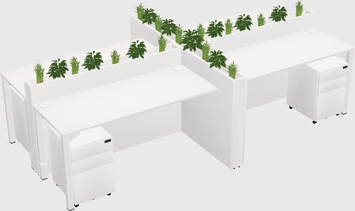 Rectangular shared desk