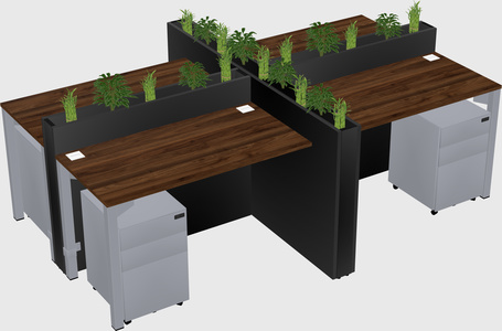 Rectangular shared desk