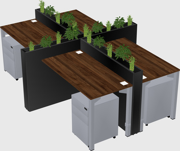 Rectangular shared desk