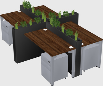 Rectangular shared desk