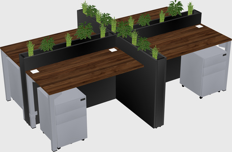 Rectangular shared desk