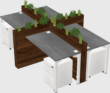 Rectangular shared desk