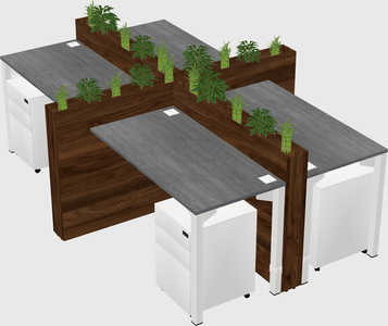 Rectangular shared desk